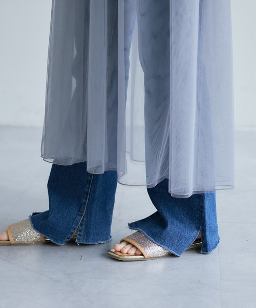 CIAOPANIC TYPY(チャオパニックティピー)の「【低身長向け2サイズ展開】シャーリングチュール2WAYワンピース(ワンピース・レディース・ブラック/オフホワイト/グレー/ベージュ/カーキ・M/S)」の22枚目の写真