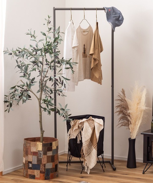 ＼断捨離セール／重たい冬物でもいっぱい掛けられる お洒落なハンガーラック(黒) 断捨離セール／重たい冬物でもいっぱい掛けられる お洒落なハンガー