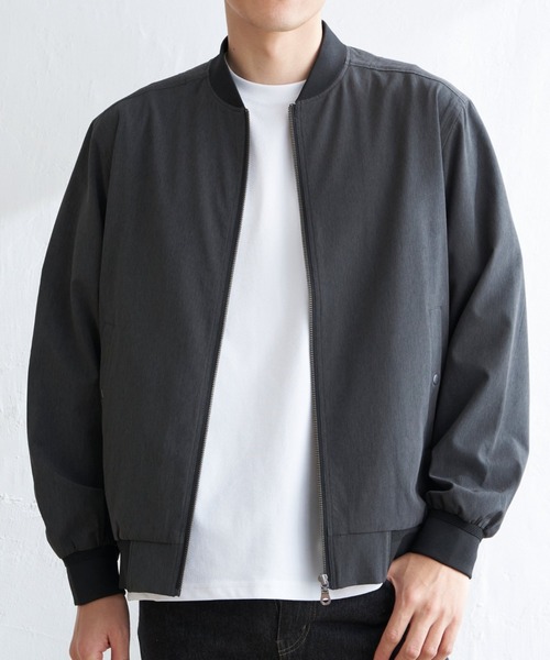 ikka（イッカ）の「【撥水】Teflon(R)ストレッチブルゾン（ブルゾン・メンズ・グレー/ネイビー/オリーブ・L/XL/M/S）」の2枚目の写真