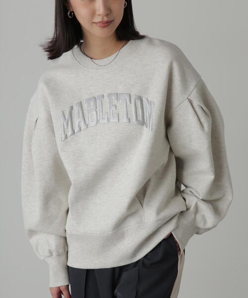 FREE'S MART(フリーズマート)の「◆カレッジロゴボリュームスリーブ裏起毛スウェット(スウェット・レディース・ホワイト系その他/ブルー/ネイビー・FREE)」の2枚目の写真