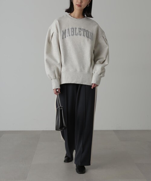 FREE'S MART(フリーズマート)の「◆カレッジロゴボリュームスリーブ裏起毛スウェット(スウェット・レディース・ホワイト系その他/ブルー/ネイビー・FREE)」の7枚目の写真