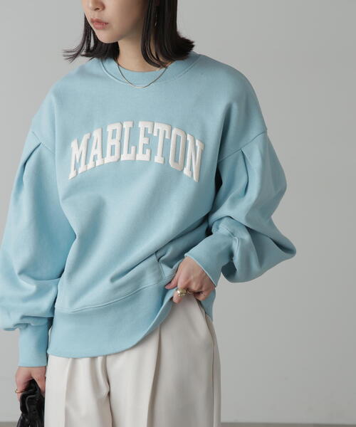 FREE'S MART(フリーズマート)の「◆カレッジロゴボリュームスリーブ裏起毛スウェット(スウェット・レディース・ホワイト系その他/ブルー/ネイビー・FREE)」の14枚目の写真