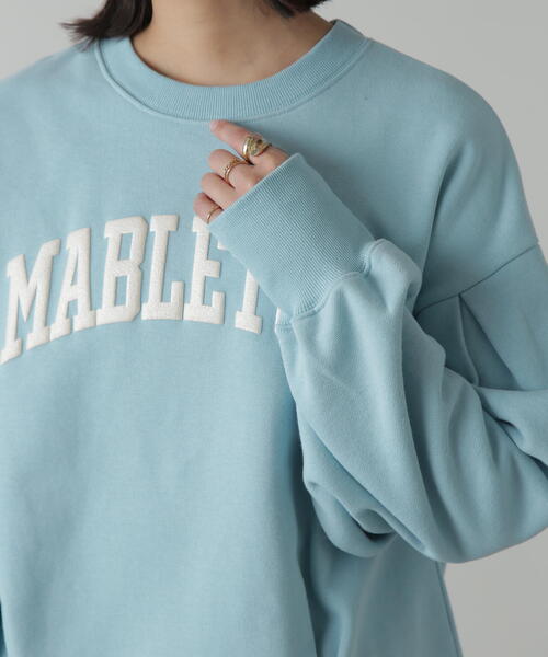 FREE'S MART(フリーズマート)の「◆カレッジロゴボリュームスリーブ裏起毛スウェット(スウェット・レディース・ホワイト系その他/ブルー/ネイビー・FREE)」の22枚目の写真