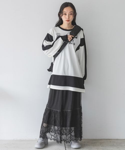 JEANASIS（ジーナシス）の「キリカエレーススカート/108071（スカート・レディース・ブラック/ライトグレー・FREE）」の18枚目の写真