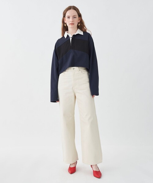 MACPHEE（マカフィー）の「ボーダーラガーシャツ（Tシャツ/カットソー・レディース・ネイビー/ダークブラウン・S）」の3枚目の写真