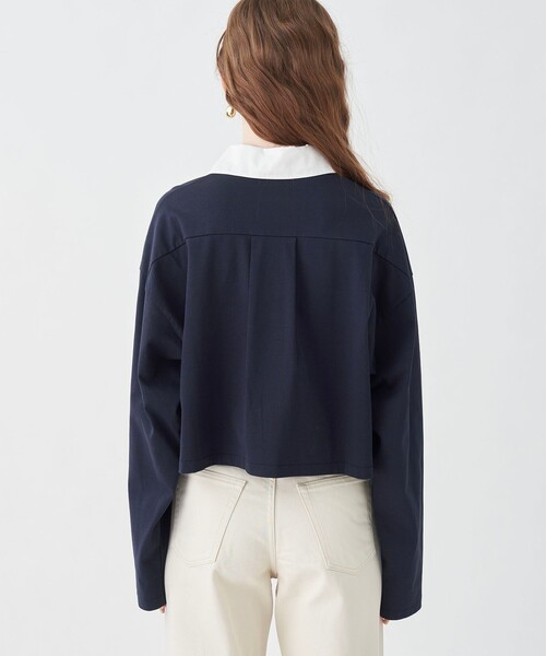 MACPHEE（マカフィー）の「ボーダーラガーシャツ（Tシャツ/カットソー・レディース・ネイビー/ダークブラウン・S）」の6枚目の写真