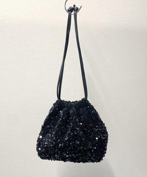 non-hedge(ノンヘッジ)の「スパンコール巾着ショルダーバッグ(ショルダーバッグ・レディース・シルバー/ブラック/ホワイト・FREE)」の16枚目の写真