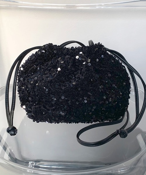 non-hedge(ノンヘッジ)の「スパンコール巾着ショルダーバッグ(ショルダーバッグ・レディース・シルバー/ブラック/ホワイト・FREE)」の18枚目の写真