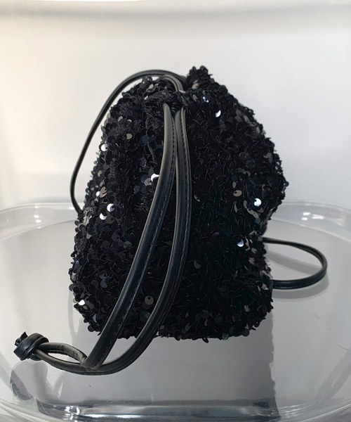 non-hedge(ノンヘッジ)の「スパンコール巾着ショルダーバッグ(ショルダーバッグ・レディース・シルバー/ブラック/ホワイト・FREE)」の19枚目の写真