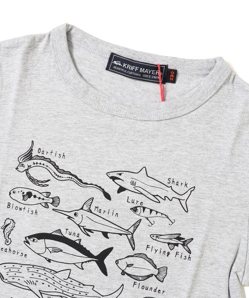 KRIFF MAYER Kid's Collection（クリフメイヤーキッズコレクション）の「楽LUCK TEE（ほぼ魚）（Tシャツ/カットソー・キッズ・ネイビー/ラベンダー/オフホワイト/グレー・120/130/140/150/160/170）」の18枚目の写真