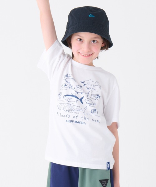 KRIFF MAYER Kid's Collection（クリフメイヤーキッズコレクション）の「楽LUCK TEE（ほぼ魚）（Tシャツ/カットソー・キッズ・ネイビー/ラベンダー/オフホワイト/グレー・120/130/140/150/160/170）」の7枚目の写真