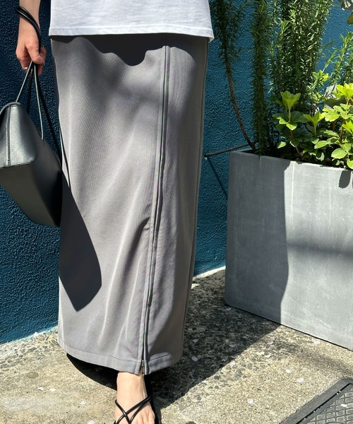 select MOCA（セレクトモカ）の「サイドジップスリットスカート（スカート・レディース・ブラック/ベージュ/グレー・MEDIUM/SMALL）」の17枚目の写真