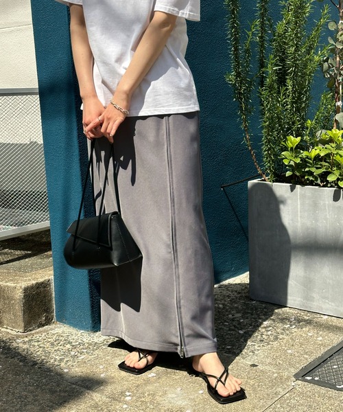 select MOCA（セレクトモカ）の「サイドジップスリットスカート（スカート・レディース・ブラック/ベージュ/グレー・MEDIUM/SMALL）」の18枚目の写真