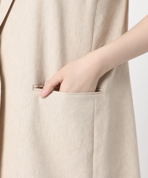 【未使用品】NOBLE/コットンリネンパワーショルダージレ/size36/黒 セール】コットンリネンパワーショルダージレ（ベスト）｜NOBLE