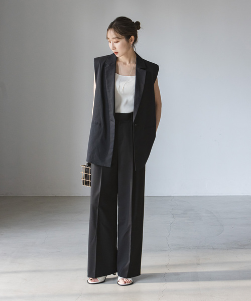 NOBLE定番完売品ロングベントジレ38 ロングベントジレ（ベスト