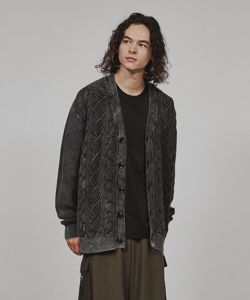 tk.TAKEO KIKUCHI(ティーケータケオキクチ)の「◆フェードニットカーディガン(カーディガン/ボレロ・メンズ・ベージュ/ブラック/ブルー系その他・04/03/02)」の2枚目の写真