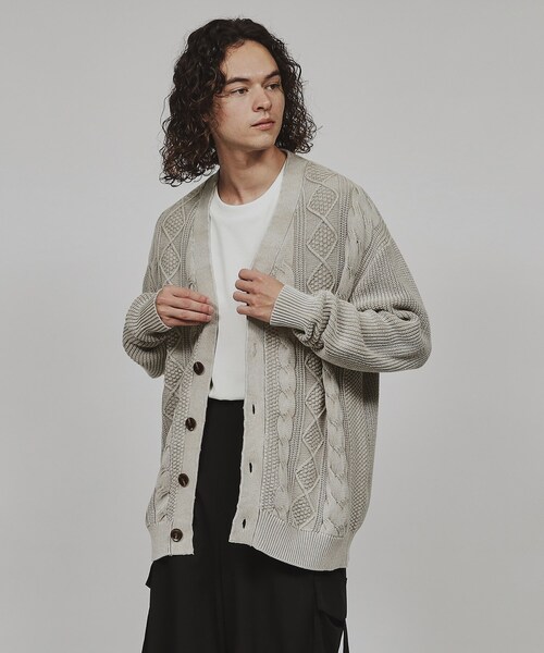 tk.TAKEO KIKUCHI(ティーケータケオキクチ)の「◆フェードニットカーディガン(カーディガン/ボレロ・メンズ・ベージュ/ブラック/ブルー系その他・04/03/02)」の10枚目の写真