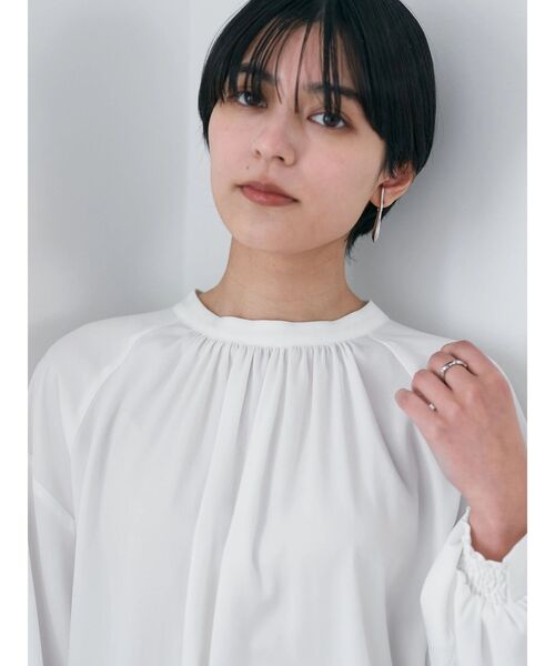 YECCA VECCA（イェッカヴェッカ）の「ギャザーブラウス（シャツ/ブラウス・レディース・ピンク/ホワイト/チャコールグレー・FREE）」の10枚目の写真