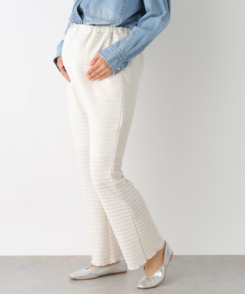 LEPSIM(レプシィム)の「【産前・産後対応】マタニティ/ フリルティアードイージーパンツ 992053(マタニティウェア/グッズ・レディース・ブラック/ブルー/アイボリー・FREE)」の2枚目の写真