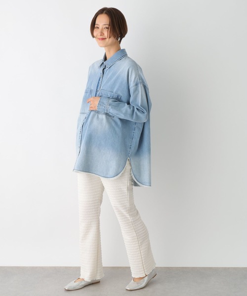 LEPSIM(レプシィム)の「【産前・産後対応】マタニティ/ フリルティアードイージーパンツ 992053(マタニティウェア/グッズ・レディース・ブラック/ブルー/アイボリー・FREE)」の4枚目の写真