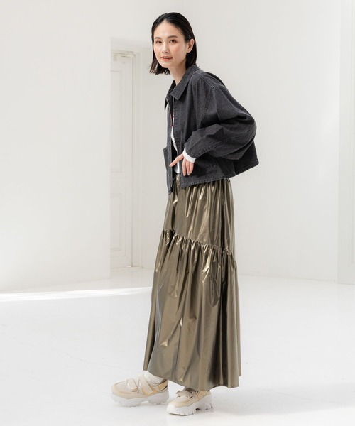 LAKOLE(ラコレ)の「デニムショートブルゾン / 102229(デニムジャケット・レディース・ライトブルー/ブルー/グレー・MEDIUM/SMALL)」の12枚目の写真