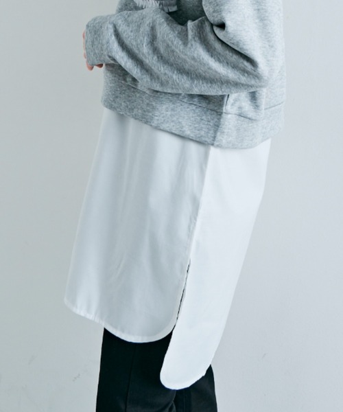 kirakiraShop(キラキラショップ)の「シャツ 切り替え インナー カットソー(Tシャツ/カットソー・レディース・ブラック/オフホワイト・L/M/S/BS/BL/BM)」の1枚目の写真