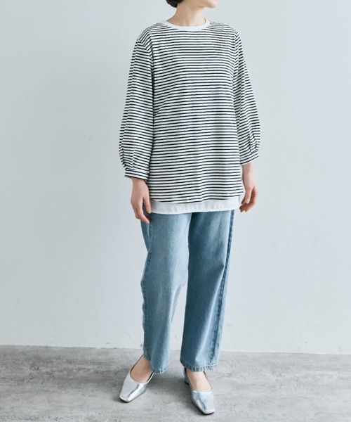 kirakiraShop(キラキラショップ)の「シャツ 切り替え インナー カットソー(Tシャツ/カットソー・レディース・ブラック/オフホワイト・L/M/S/BS/BL/BM)」の20枚目の写真