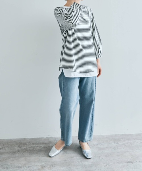 kirakiraShop(キラキラショップ)の「シャツ 切り替え インナー カットソー(Tシャツ/カットソー・レディース・ブラック/オフホワイト・L/M/S/BS/BL/BM)」の21枚目の写真