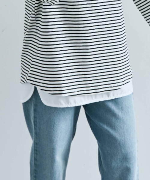 kirakiraShop(キラキラショップ)の「シャツ 切り替え インナー カットソー(Tシャツ/カットソー・レディース・ブラック/オフホワイト・L/M/S/BS/BL/BM)」の13枚目の写真