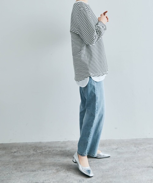 kirakiraShop(キラキラショップ)の「シャツ 切り替え インナー カットソー(Tシャツ/カットソー・レディース・ブラック/オフホワイト・L/M/S/BS/BL/BM)」の18枚目の写真