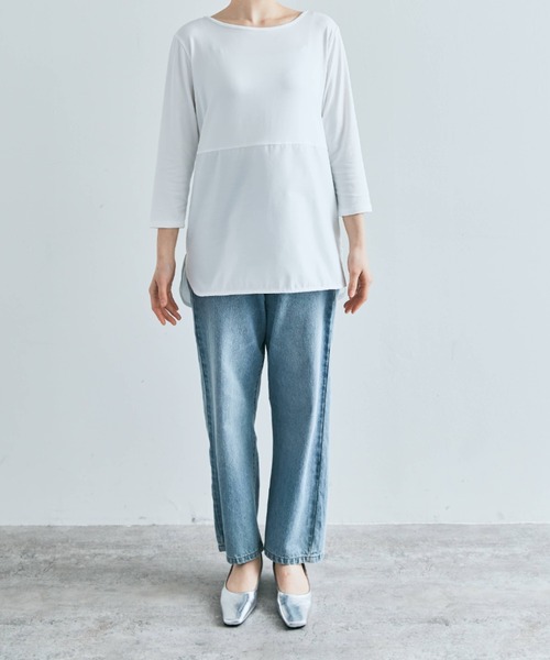 kirakiraShop(キラキラショップ)の「シャツ 切り替え インナー カットソー(Tシャツ/カットソー・レディース・ブラック/オフホワイト・L/M/S/BS/BL/BM)」の19枚目の写真