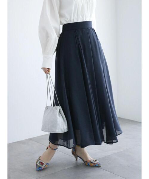 Te chichi(テチチ)の「シアータックボリュームスカート(スカート・レディース・ネイビー/ベージュ/グリーン・F)」の3枚目の写真