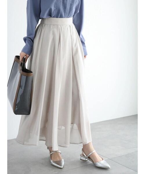 Te chichi(テチチ)の「シアータックボリュームスカート(スカート・レディース・ネイビー/ベージュ/グリーン・F)」の8枚目の写真