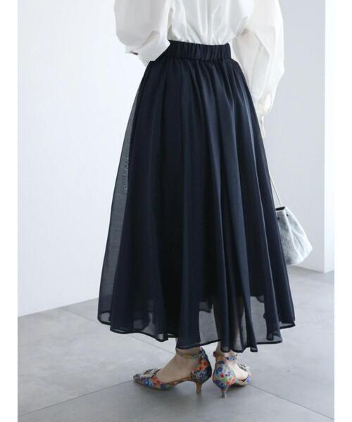 Te chichi(テチチ)の「シアータックボリュームスカート(スカート・レディース・ネイビー/ベージュ/グリーン・F)」の14枚目の写真