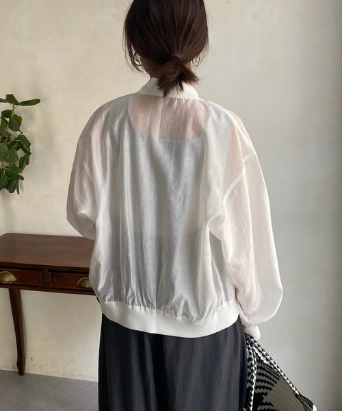 DouDou（ドゥドゥ）の「【リバイバルアイテム】シアーMA-1ブルゾン（ブルゾン・レディース・ホワイト/チャコールグレー/ベージュ・FREE）」の12枚目の写真