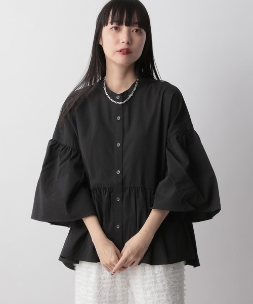 LOWRYS FARM（ローリーズファーム）の「バンドカラーシャツ８Ｓ 991518（シャツ/ブラウス・レディース・ブラック/ピンク/ブルー/アイボリー・FREE）」の14枚目の写真