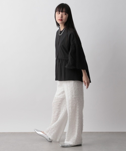 LOWRYS FARM（ローリーズファーム）の「バンドカラーシャツ８Ｓ 991518（シャツ/ブラウス・レディース・ブラック/ピンク/ブルー/アイボリー・FREE）」の16枚目の写真