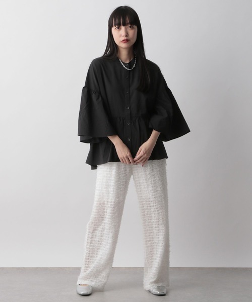 LOWRYS FARM（ローリーズファーム）の「バンドカラーシャツ８Ｓ 991518（シャツ/ブラウス・レディース・ブラック/ピンク/ブルー/アイボリー・FREE）」の17枚目の写真