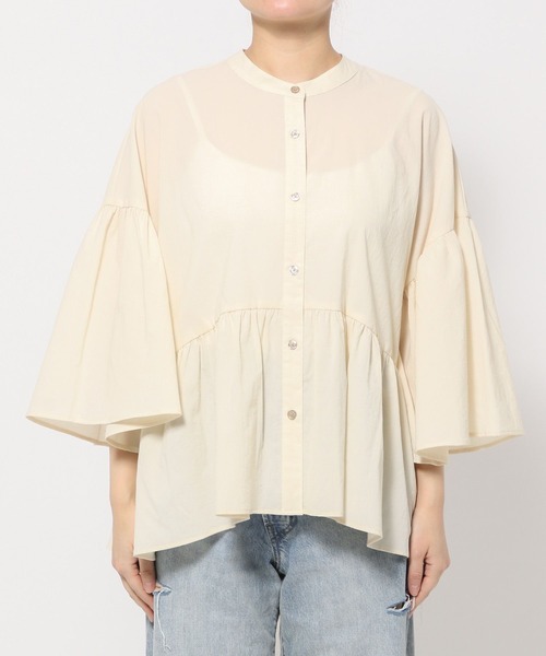 LOWRYS FARM（ローリーズファーム）の「バンドカラーシャツ８Ｓ 991518（シャツ/ブラウス・レディース・ブラック/ピンク/ブルー/アイボリー・FREE）」の18枚目の写真