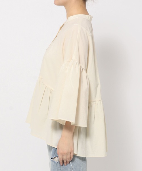 LOWRYS FARM（ローリーズファーム）の「バンドカラーシャツ８Ｓ 991518（シャツ/ブラウス・レディース・ブラック/ピンク/ブルー/アイボリー・FREE）」の19枚目の写真