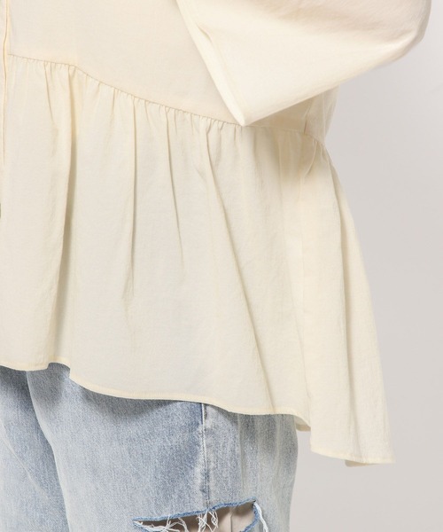 LOWRYS FARM（ローリーズファーム）の「バンドカラーシャツ８Ｓ 991518（シャツ/ブラウス・レディース・ブラック/ピンク/ブルー/アイボリー・FREE）」の6枚目の写真