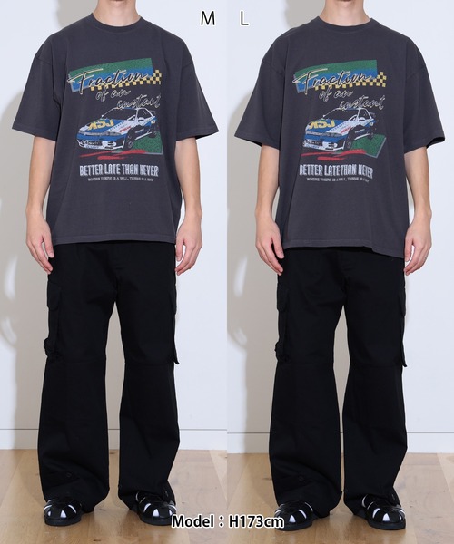 BEAMS HEART(ビームスハート)の「ワイルド グラフィック プリント Tシャツ(Tシャツ/カットソー・メンズ・ブラック/ブラック系その他4/チャコールグレー・SMALL/MEDIUM/LARGE)」の5枚目の写真