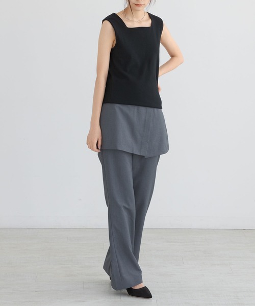 and it_（アンドイット）の「[日本製]凄く透けない大人カワイイスクエアネックタンク（タンクトップ・レディース・チャコール/ベージュ/カーキ系/ロイヤルブルー/ブルー系/パープル/ラベンダー/ライトグレー/キャメル/オフホワイト/クリーム/ブラック/チョコ/ブラウン系/カーキ/ブルーグリーン・FREE）」の19枚目の写真