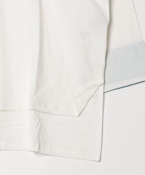 atONE(アットワン)の「atONE 袖口裏タンガリーロングTシャツ(Tシャツ/カットソー・レディース・カーキ/ブラック/ベージュ/オフホワイト・LL~3L/4L~5L/M-L)」の6枚目の写真