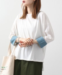 atONE 袖口裏タンガリーロングTシャツ