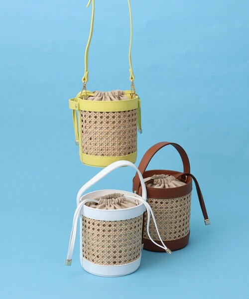 NOLLEY’S Sophi（ノーリーズソフィ）の「【ANTONELLO MASI/アントネッロマージ】ラタンコンビバケツバッグ（トートバッグ・レディース・ホワイト系その他4/ベージュ系その他3/イエロー系その他3・FREE）」の7枚目の写真