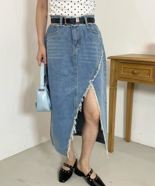 mebole(メボレ)の「slitデニムロングスカート(デニムスカート・レディース・ブルー・MEDIUM/LARGE)」の18枚目の写真