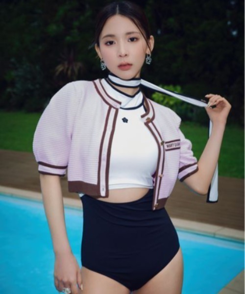 【LILY BROWN×MARY QUANT】クロップドニットカーディガン