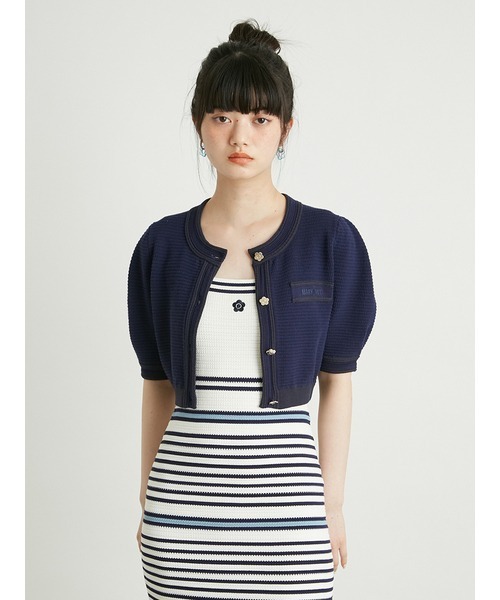 LILY BROWN(リリーブラウン)の「【LILY BROWN×MARY QUANT】クロップドニットカーディガン(カーディガン/ボレロ・レディース・その他/ホワイト/ネイビー/ピンク・FREE)」の16枚目の写真