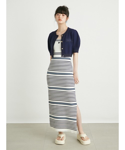 LILY BROWN(リリーブラウン)の「【LILY BROWN×MARY QUANT】クロップドニットカーディガン(カーディガン/ボレロ・レディース・その他/ホワイト/ネイビー/ピンク・FREE)」の15枚目の写真
